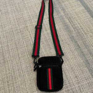 Stylish Black and Green Crossbody Bag